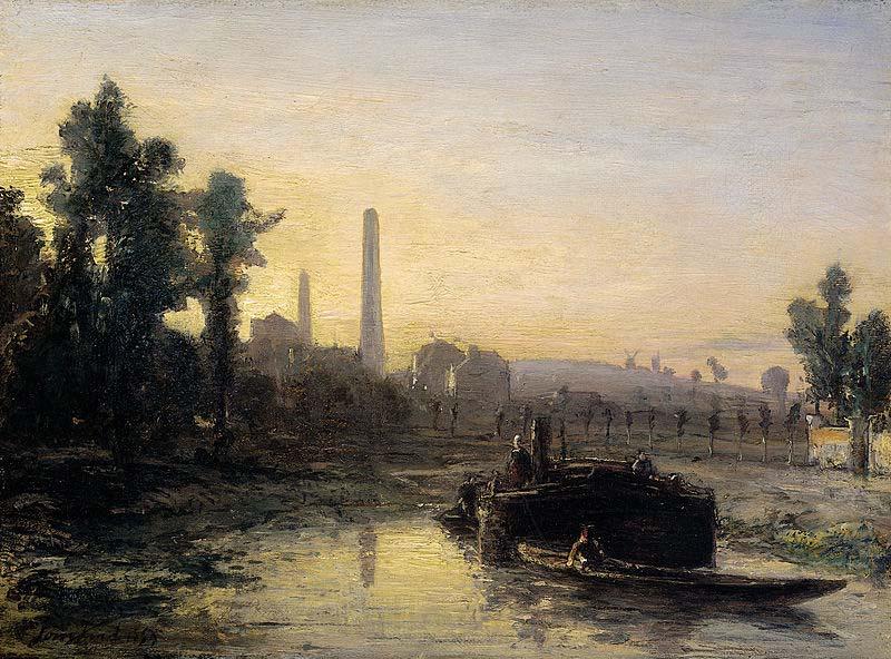 Johan Barthold Jongkind River View in France, Possibly near Pontoise Spain oil painting art